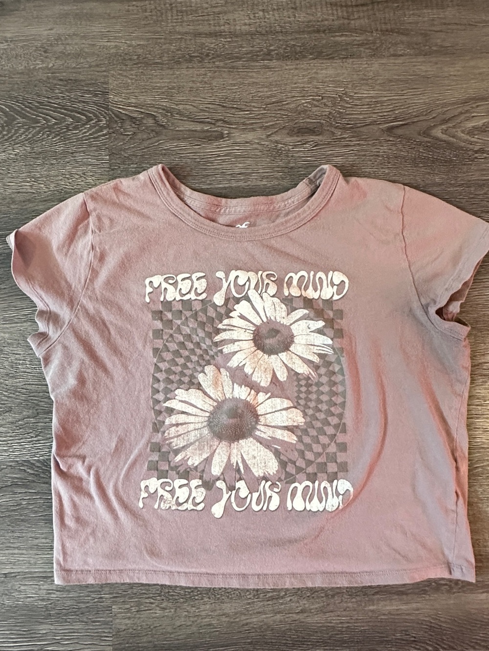 Hollister Free Your Mind Daisy Graphic Crop T-Shirt L